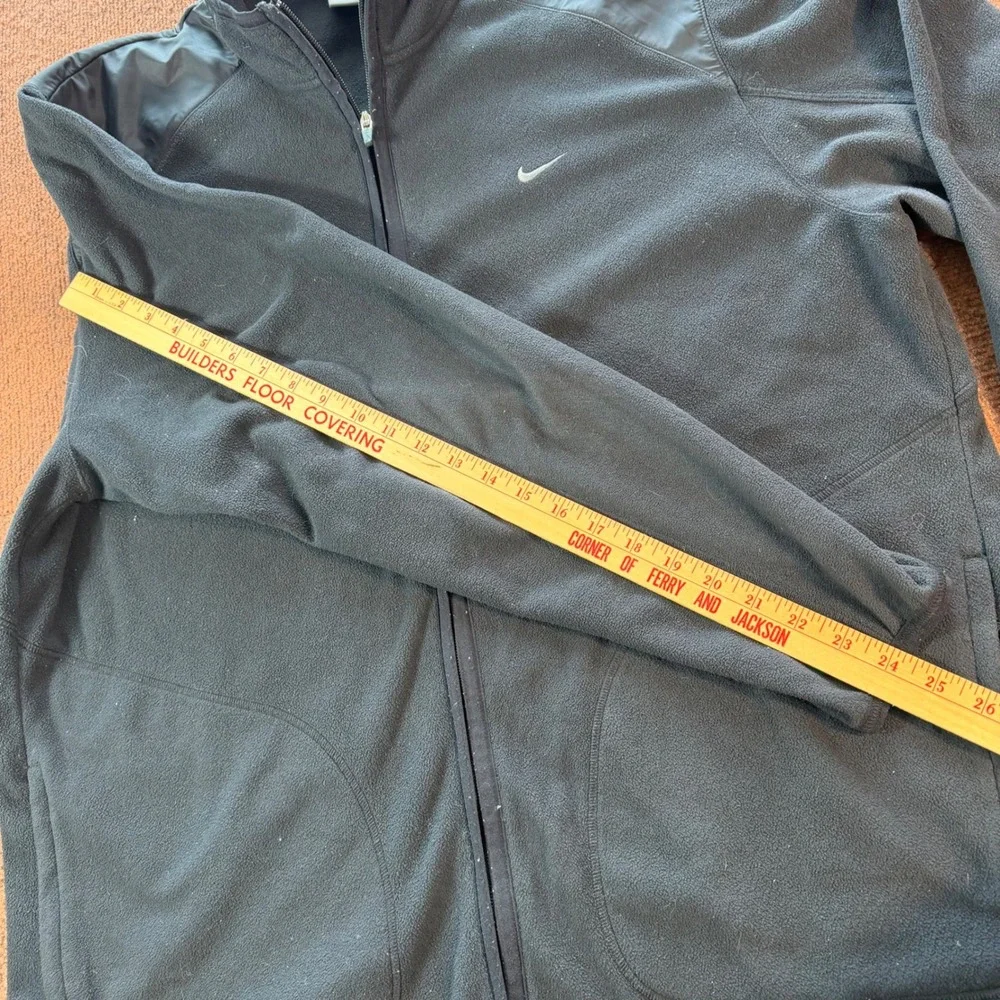 Nike FIT Therma Mens XXL Black Fleece Full Zip Jacket Mock Neck Shoulder Overlay